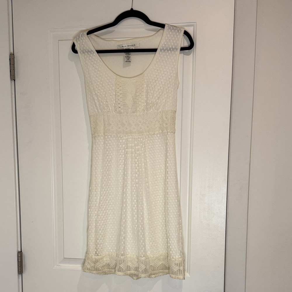 Max Studio Ivory Lace Mini Dress